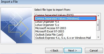 import LinkedIn contacts in csv format